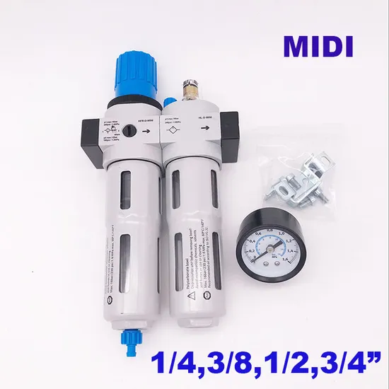 Filter Regulator Lubricator Auto Drain G1/8 G3/8 G1/4 MIDI Type Frl Air Source Treatment Pneumatic